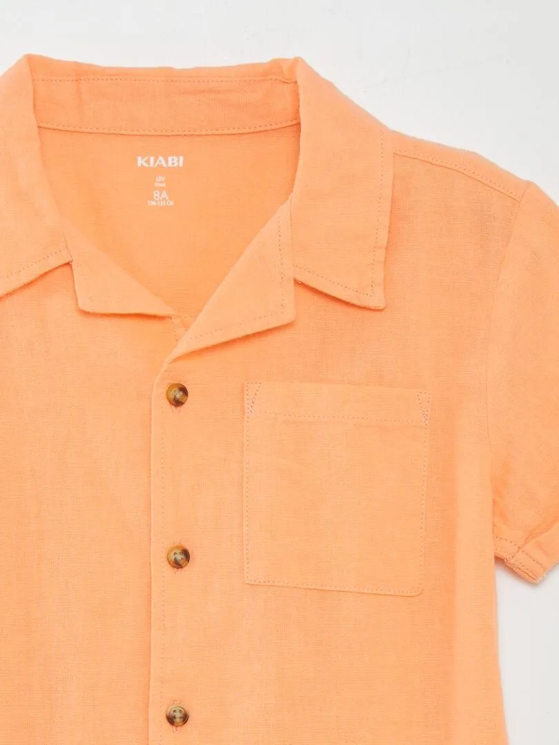 CAMISA DE MANGA CORTA  NARANJA