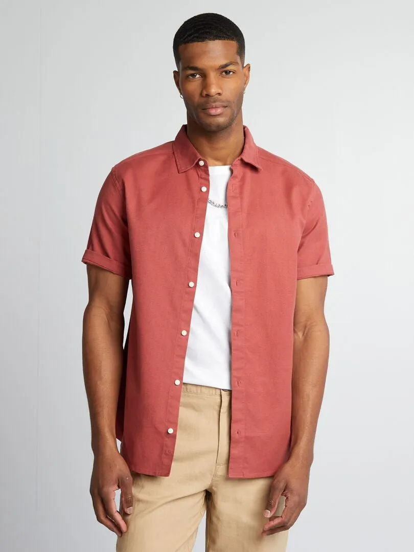 CAMISA GRUESA DE MANGA CORTA  ROJO