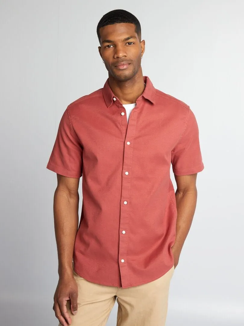 CAMISA GRUESA DE MANGA CORTA  ROJO