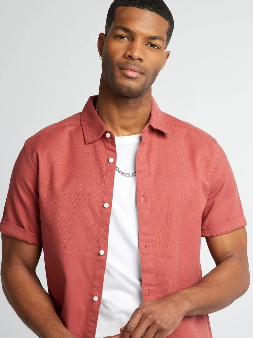CAMISA GRUESA DE MANGA CORTA  ROJO
