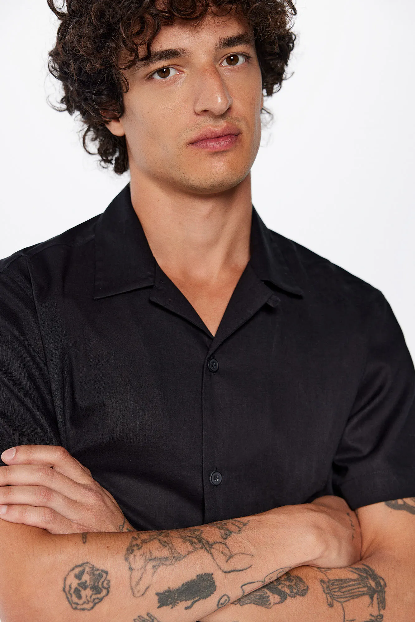 Camisa manga corta lino