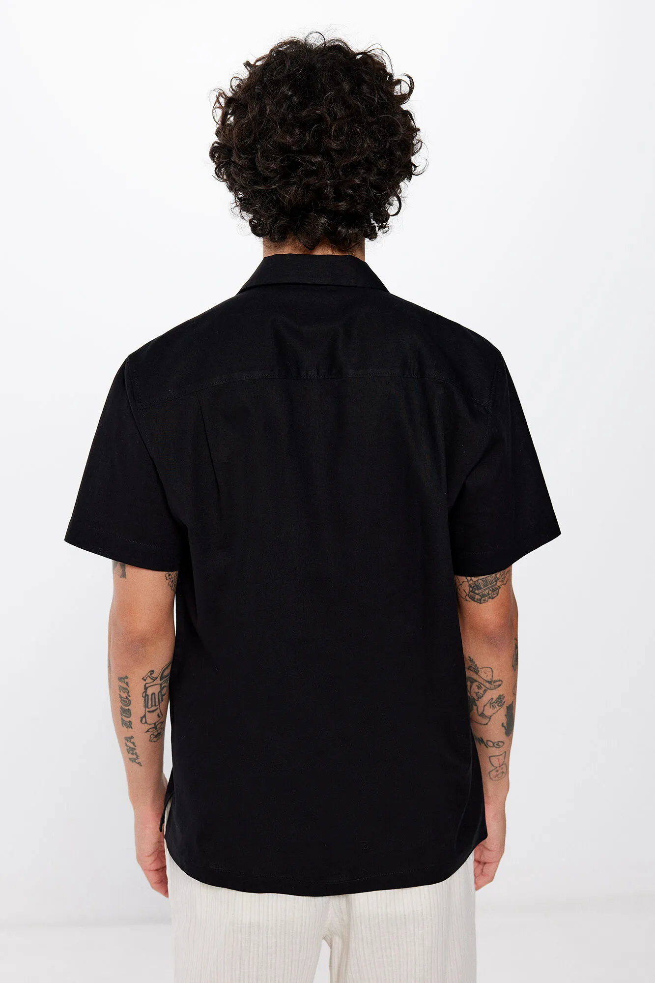 Camisa manga corta lino