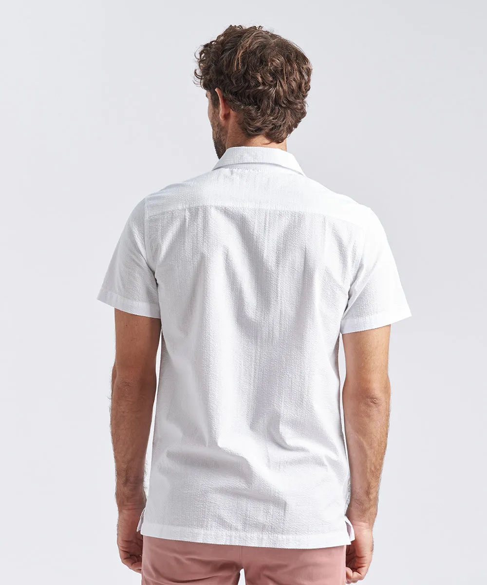 CAMISA MANGA CORTA SEER SUCKER SLIM FIT BLANCO PV24