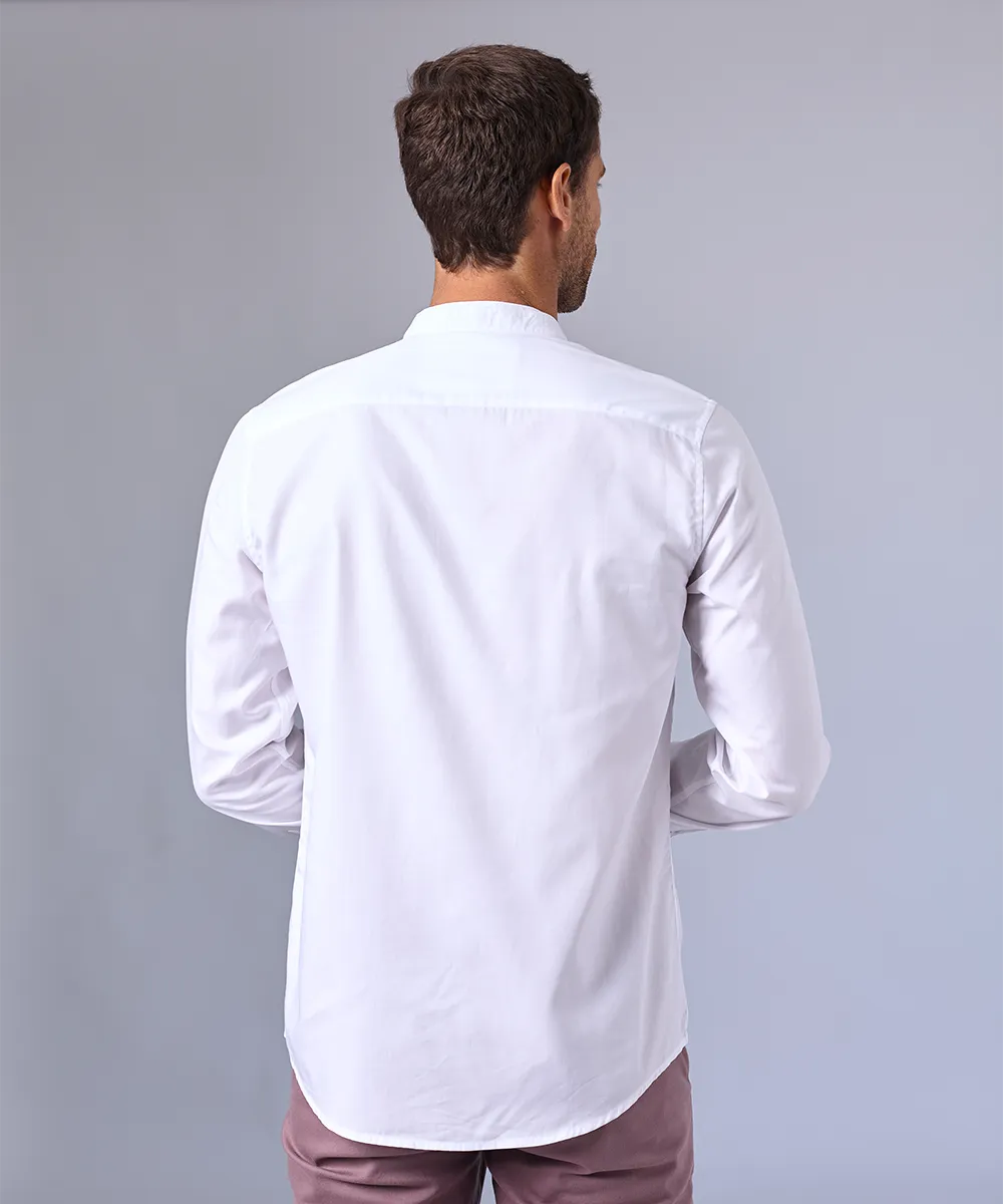 CAMISA MANGA LARGA CUELLO NERU DESMONTABLE CLASSIC FIT BLANCO C OI24