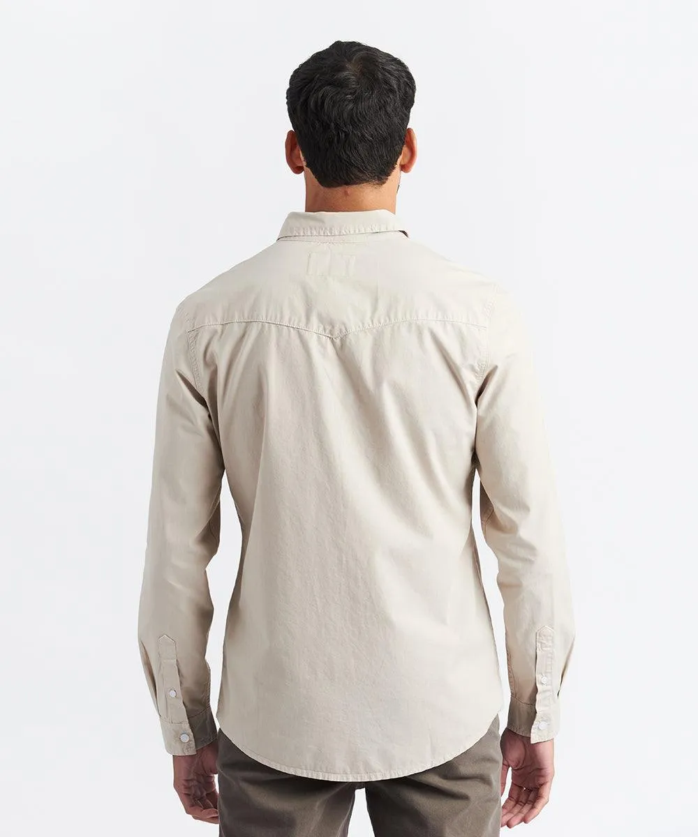 CAMISA MANGA LARGA DRILL DELGADO CON BOLSILLOS SLIM FIT BEIGE PV24