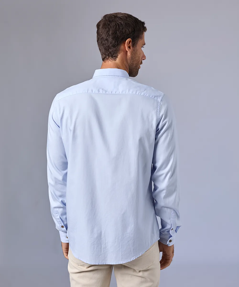 CAMISA MANGA LARGA OXFORD CUELLO SPREAD CLASSIC FIT CELESTE OI24