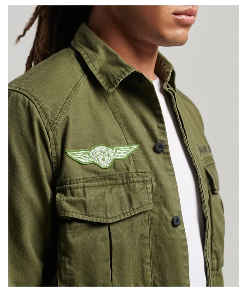 Camisa Manga Larga Para Hombre Vintage Patched Military Superdry 52310