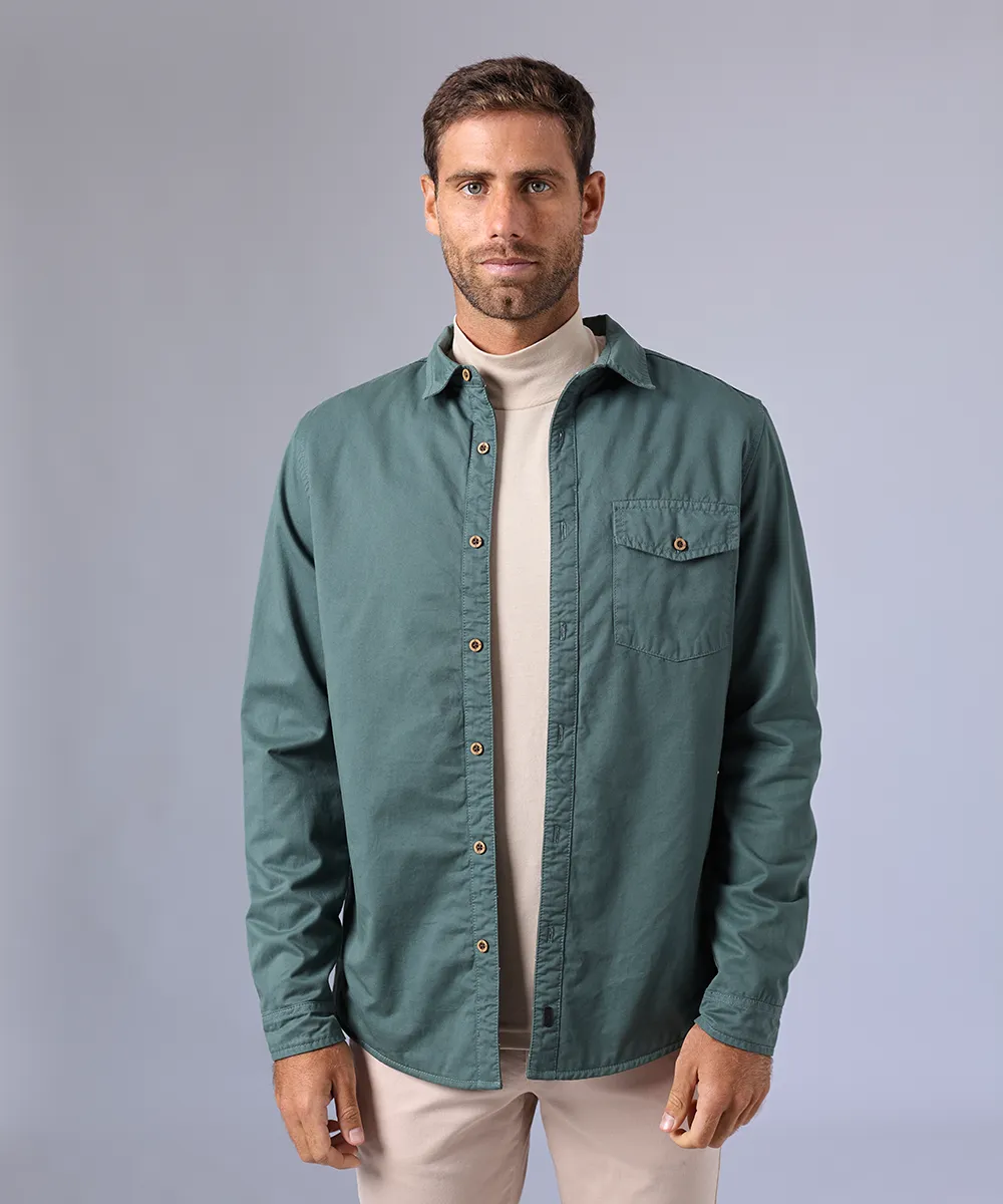 CAMISA MANGA LARGA SOBRECAMISA CLASSIC FIT VERDE OI24