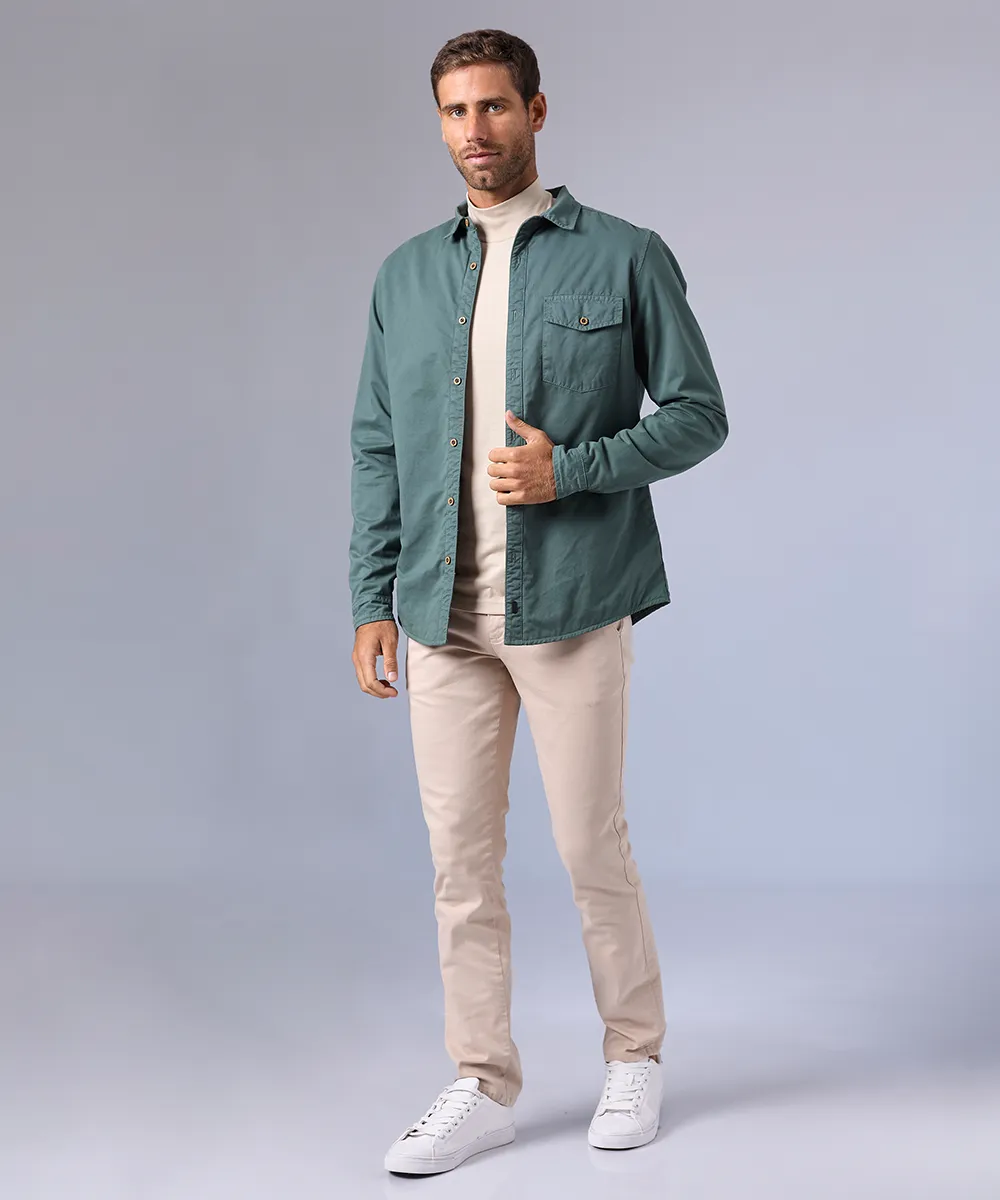 CAMISA MANGA LARGA SOBRECAMISA CLASSIC FIT VERDE OI24