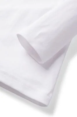Camiseta de manga larga de algodón para niños con logo de efecto reluciente