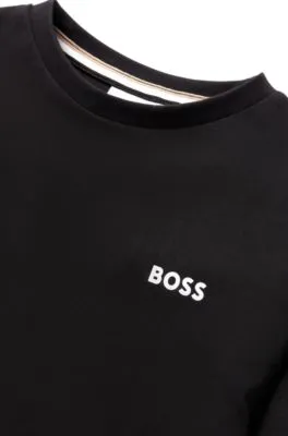 Camiseta de manga larga para niños en algodón con logo estampado
