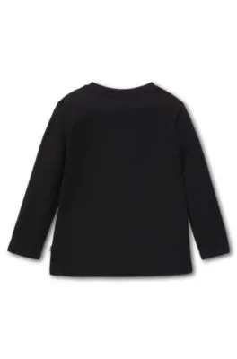 Camiseta de manga larga para niños en algodón con logo estampado