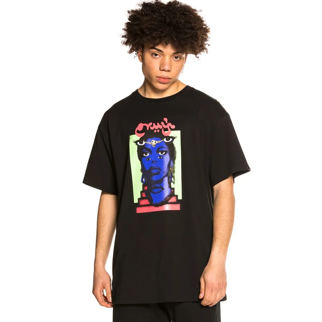 CAMISETA GRIMEY MANGA CORTA UNISEX  “HIGH PRIESTESS” BLACK REF. GA605S21Q2 NEGRA ESTAMPADA PECHO