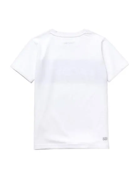camiseta lacoste geometric blanco para niño