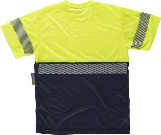 Camiseta manga corta combinada Marino Amarillo