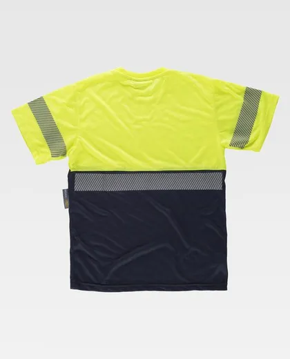 Camiseta manga corta combinada Marino Amarillo