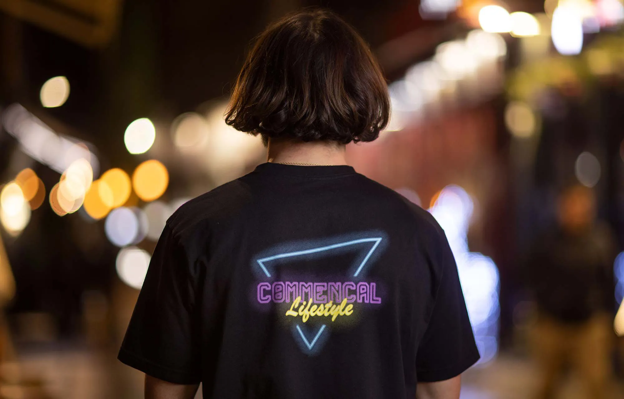 CAMISETA MANGA CORTA COMMENCAL NEON TRIANGLE BLACK