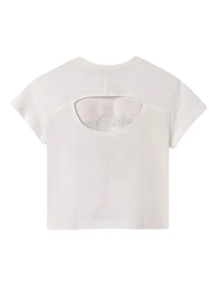 Camiseta Mayoral Espalda Cut Out  Beige Para Niña