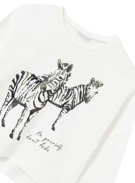 Camiseta Mayoral Gráfica Blanco para Niña