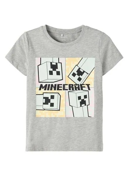 Camiseta Name It Minecraft Gris Para Niña