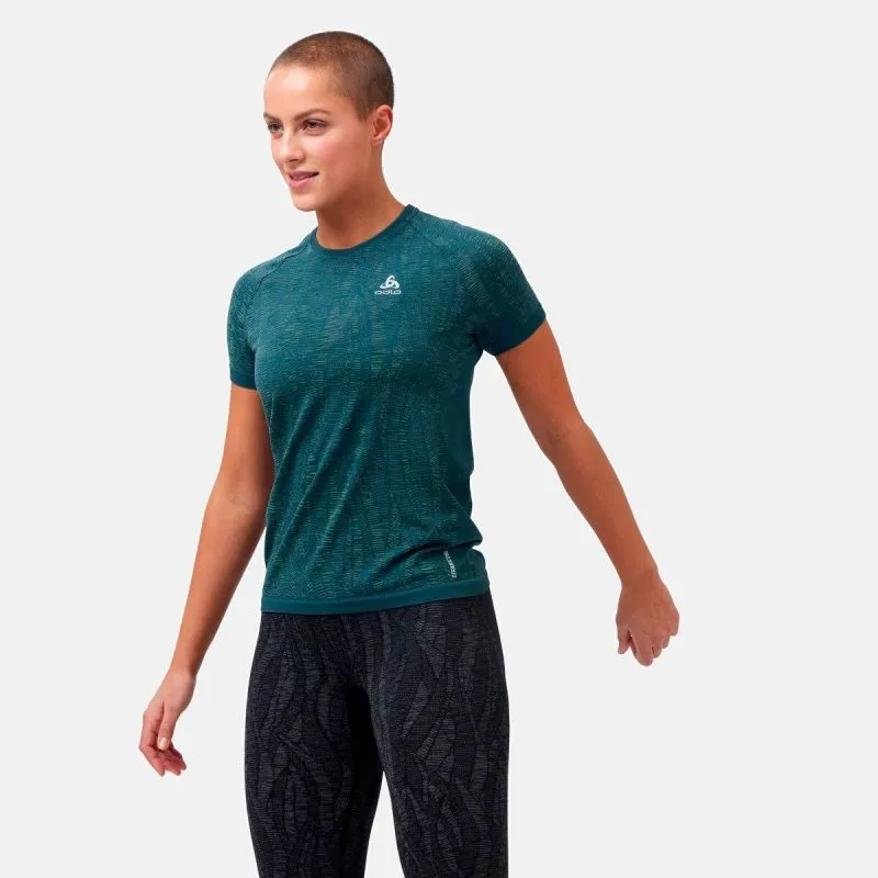 CAMISETA ODLO BLACKCOMB LIGHT (AZUL ALA CERCETA  TINTE ESPACIAL) MUJER