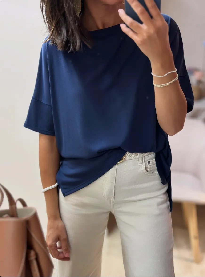 Camiseta Oversize Marino