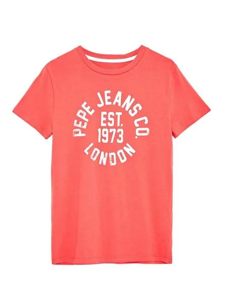 camiseta pepe jeans anthony coral para niño