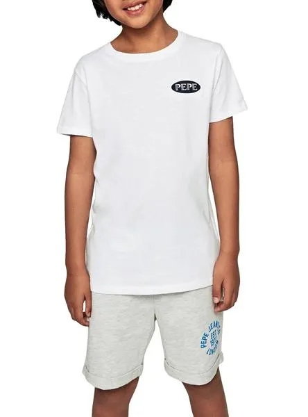 camiseta pepe jeans beltran blanco para niño
