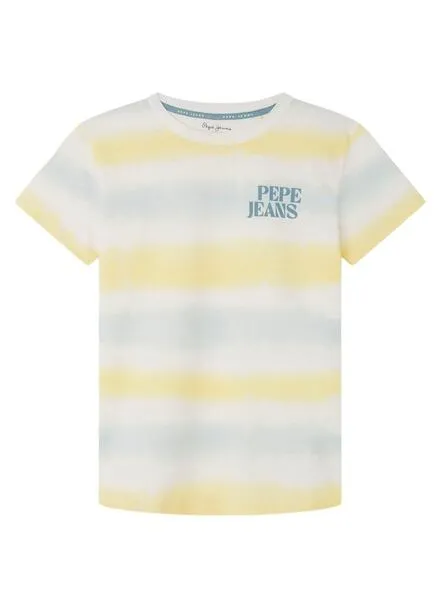 Camiseta Pepe Jeans Rei Rayas Amarillo Para Niño