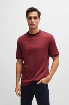 Camiseta Porsche x BOSS de algodón mercerizado con detalle especial de la marca