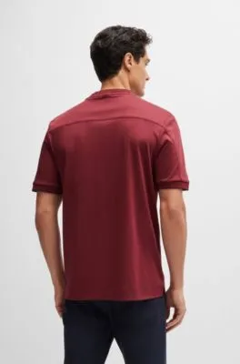 Camiseta Porsche x BOSS de algodón mercerizado con detalle especial de la marca