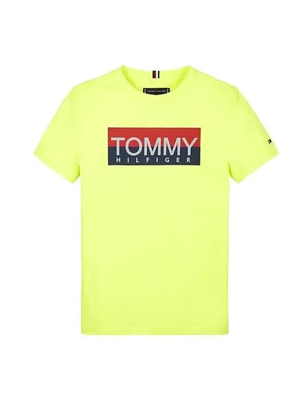 camiseta tommy hilfiger refelctive verde para niño