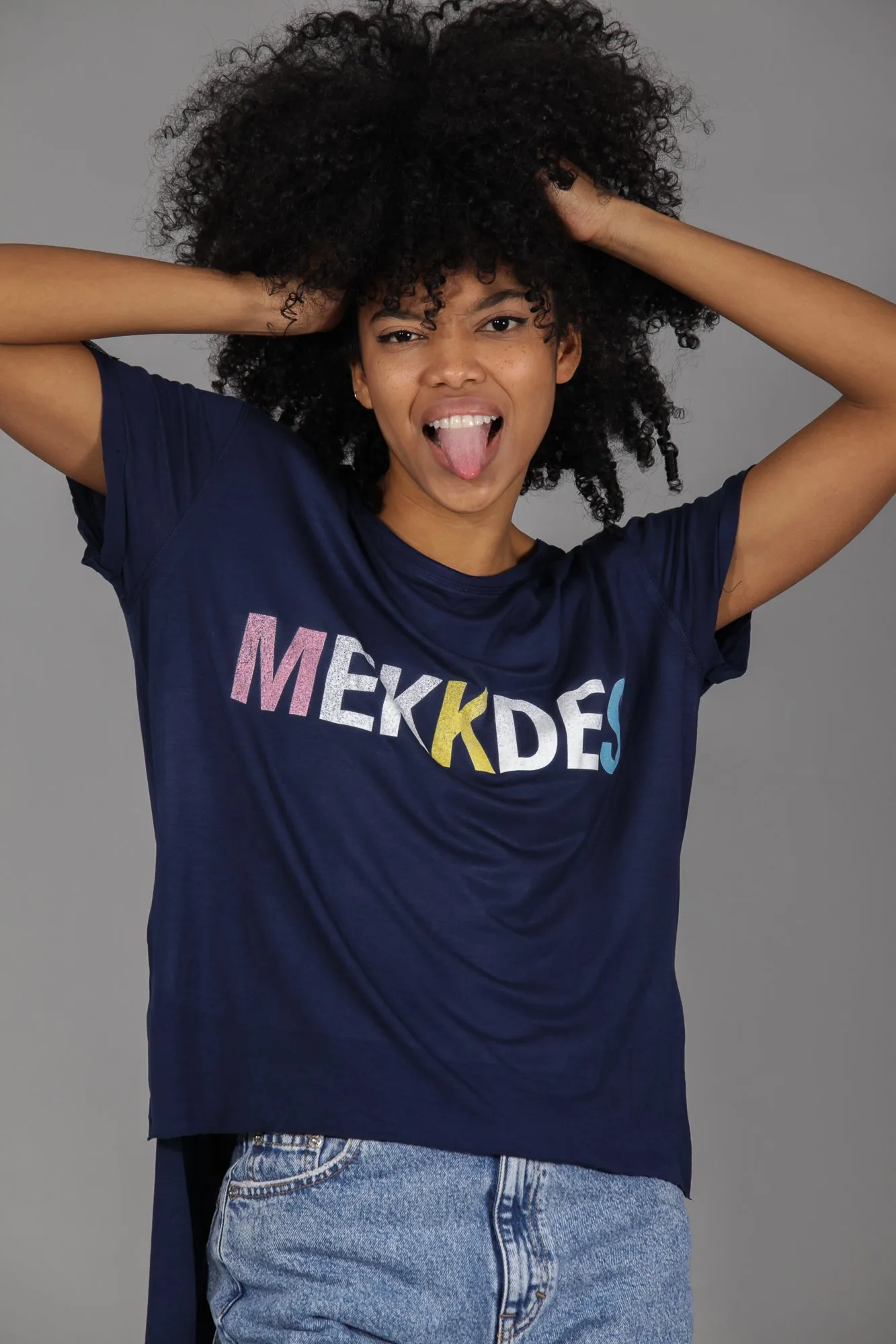 Camiseta viscosa LOGO · MARINO ·