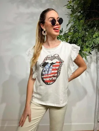Camiseta Volante ROLLING U.S.A. Blanco
