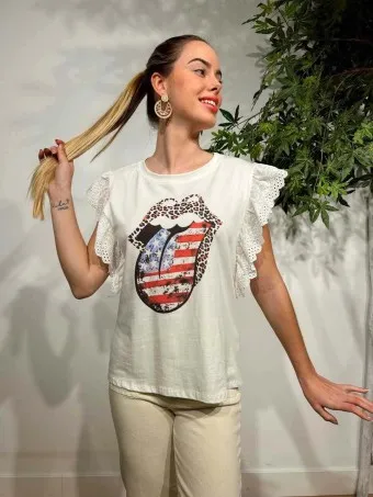 Camiseta Volante ROLLING U.S.A. Blanco