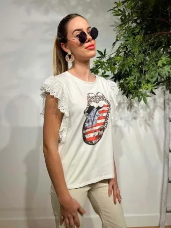 Camiseta Volante ROLLING U.S.A. Blanco