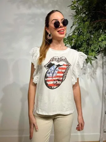 Camiseta Volante ROLLING U.S.A. Blanco