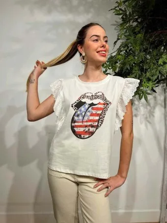 Camiseta Volante ROLLING U.S.A. Blanco