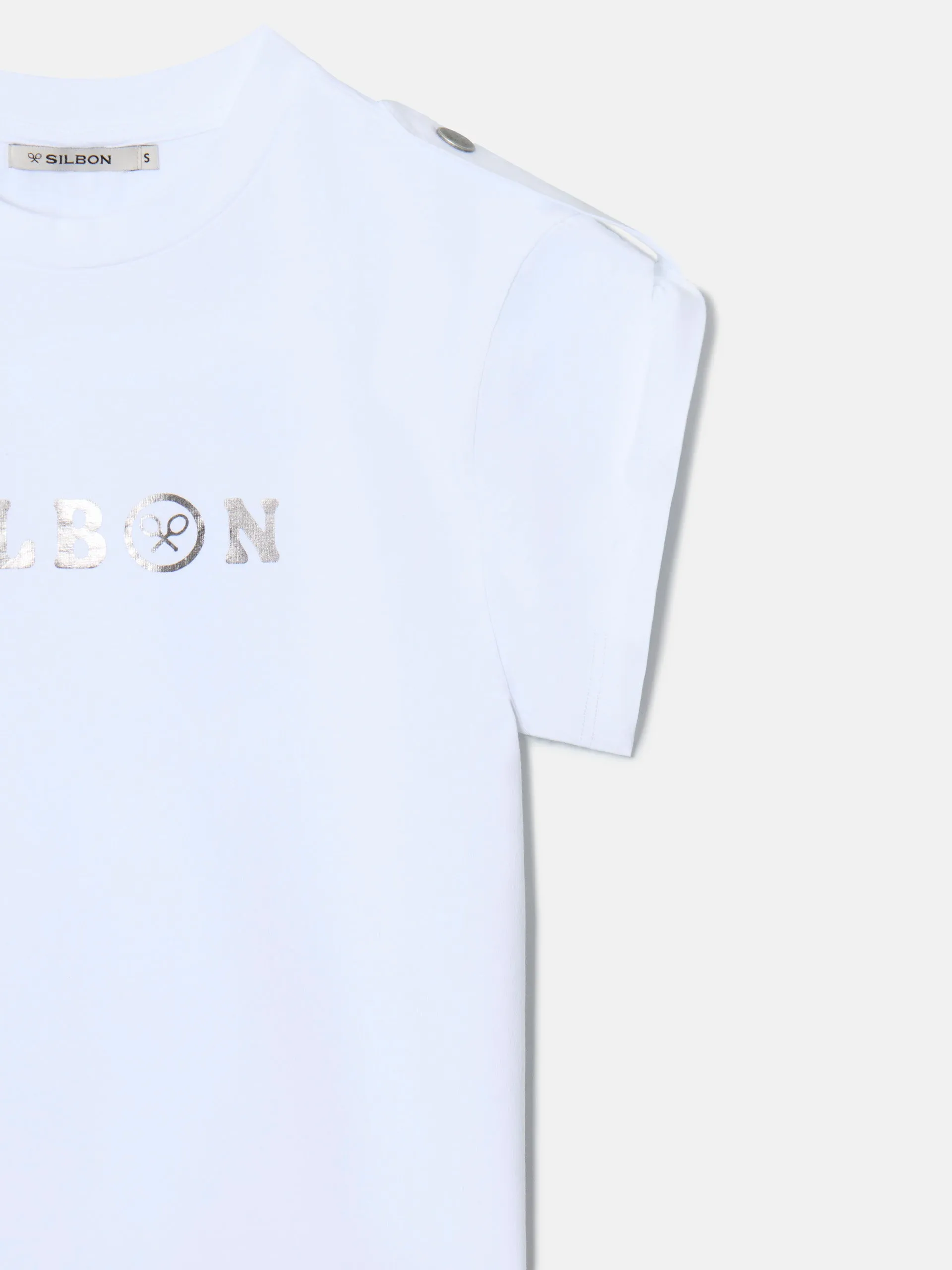 Camiseta woman manga roll out silbon plata