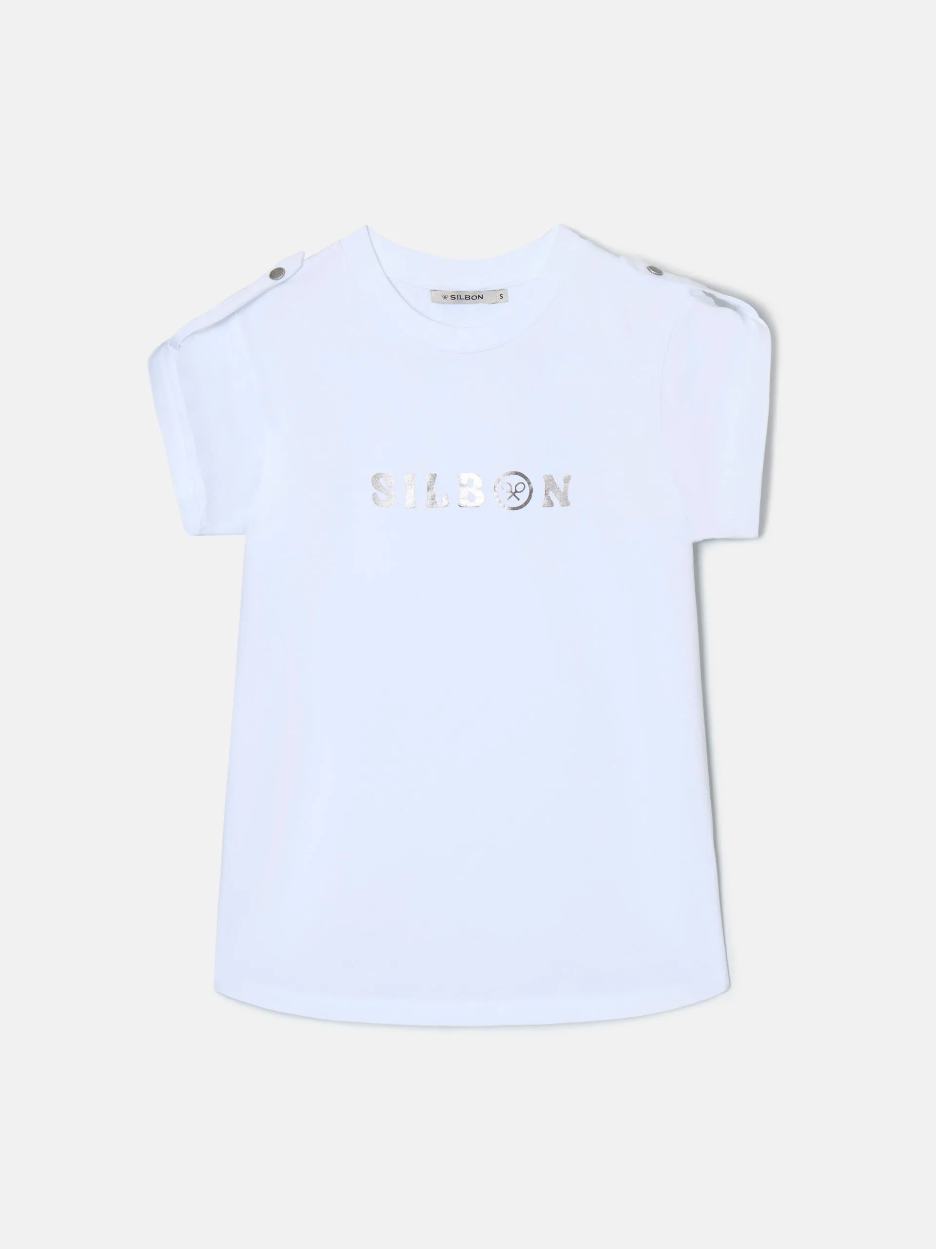 Camiseta woman manga roll out silbon plata