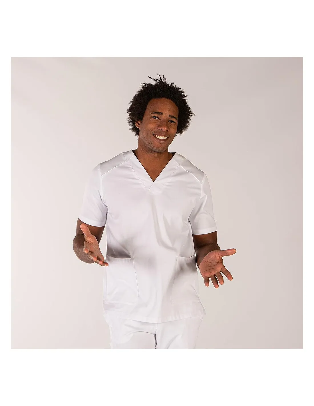 Casaca sanitaria unisex blanca