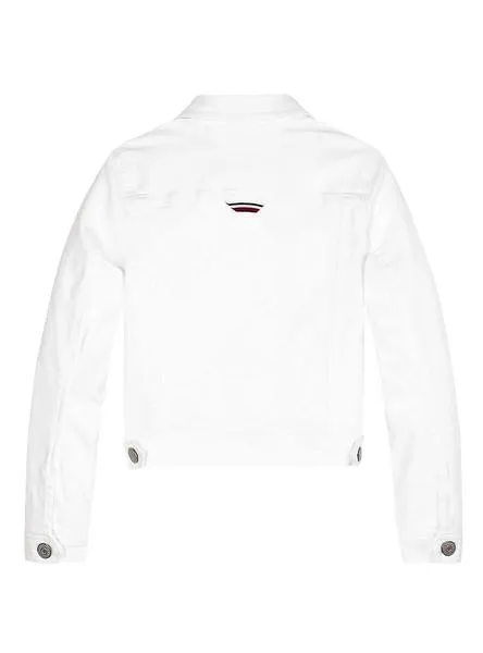 cazadora tommy hilfiger denim blanco para niña