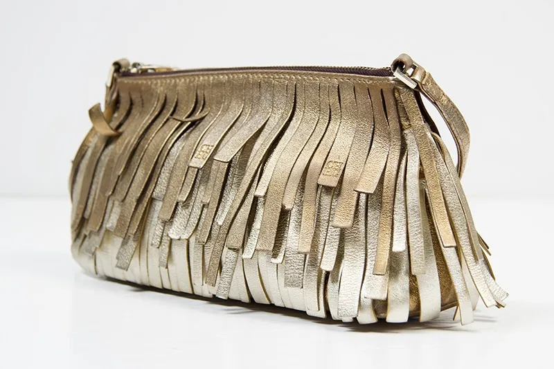 CH Bolso Lipstick Flecos Dorado