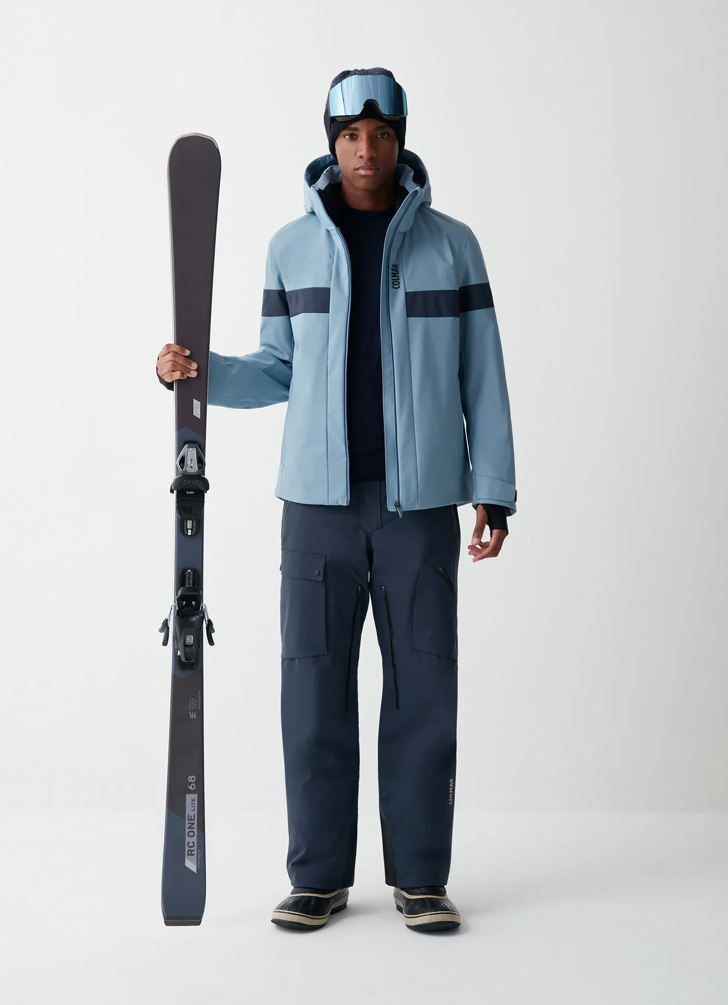 Chaqueta de esquí con inserción bicolor