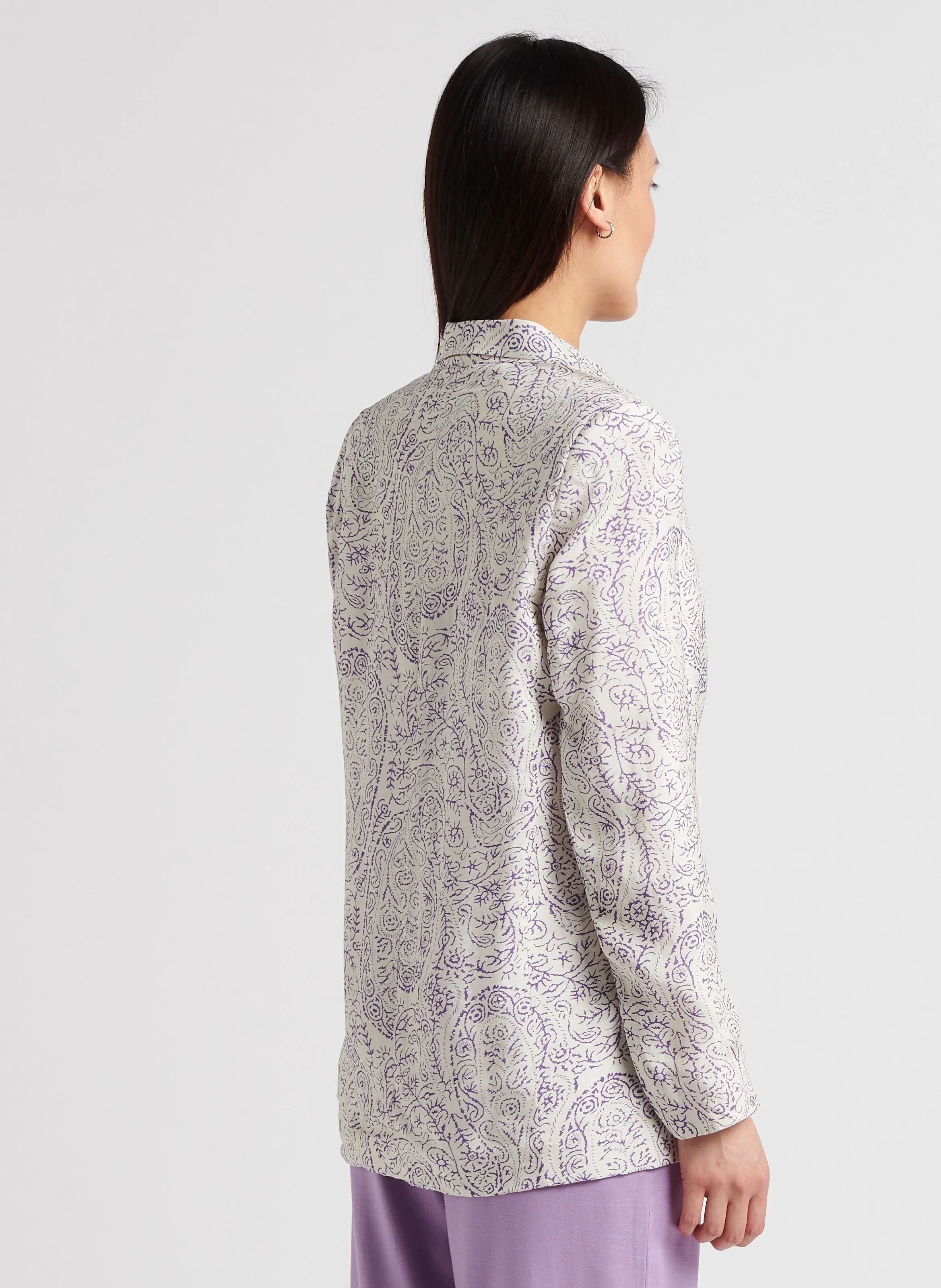 Chaqueta de sastre ajustada fluida en violeta