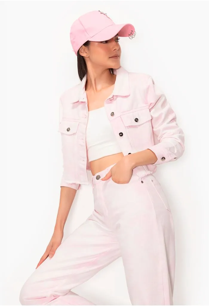 Chaqueta en denim crop para mujer