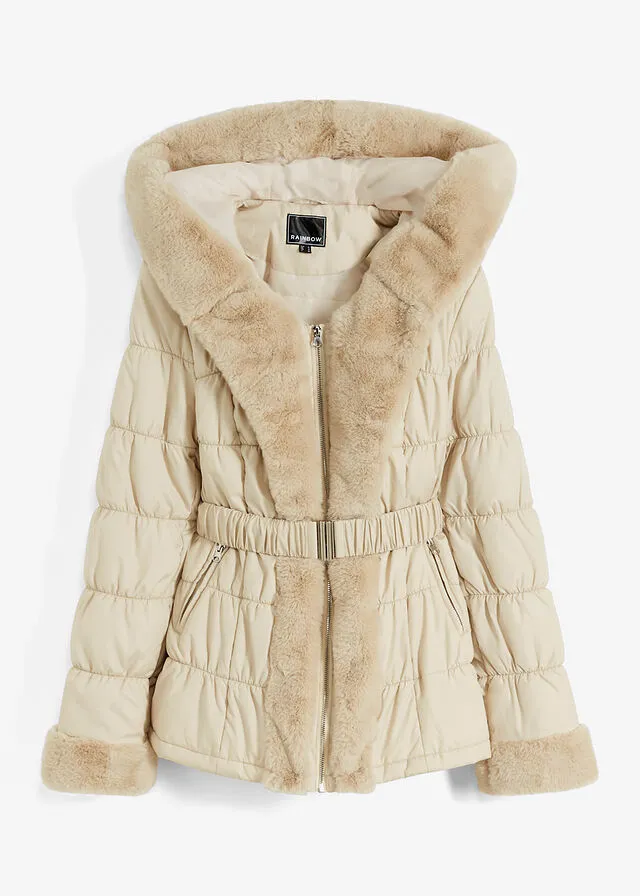 Chaqueta guateada Crema