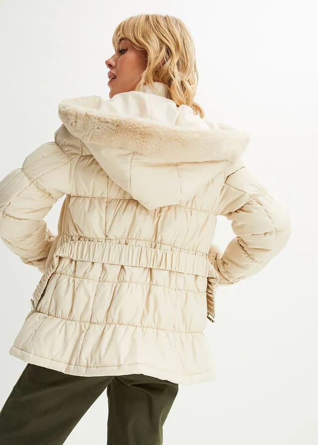 Chaqueta guateada Crema
