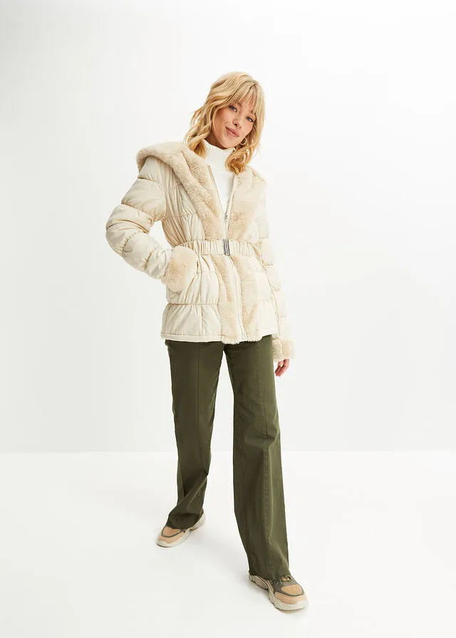 Chaqueta guateada Crema