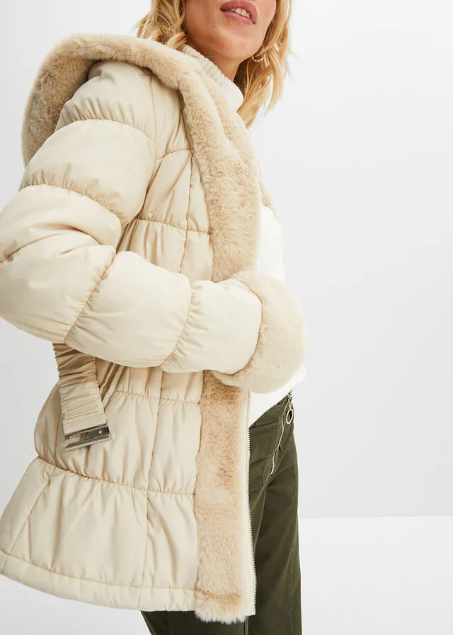 Chaqueta guateada Crema
